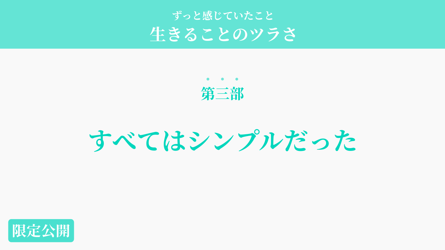 第三部　すべてはシンプルだった